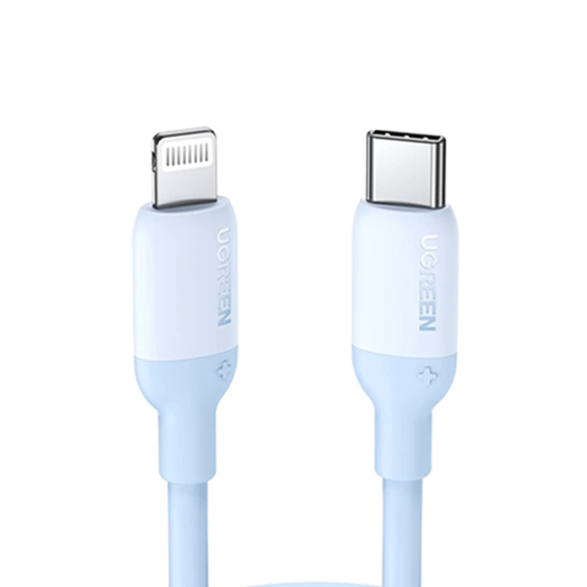 Ugreen USB-C to Lightning Silicone Cable 1m Blue - الدهماني